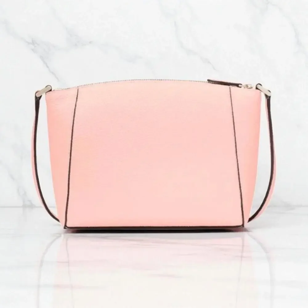 Kate Spade Monica Crossbody Pebbled Leather Purse Tea Rose Pink WKR00258